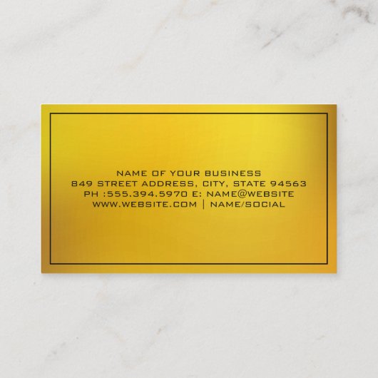 Einfaches Gold an Grenzen Visitenkarte (Rückseite)