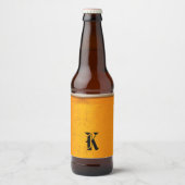 Einfaches Gold Bier Monogramm Weihnachtsfeier Bierflaschenetikett (Vorderseite)