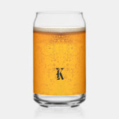 Einfaches Gold-Bier-Monogramm Weihnachtsfeier Dosenglas (Vorderseite)