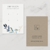 EINFACHES GOLD BLAUE FOLIAGE ZWEI EARRING DISPLAY- VISITENKARTE (Vorne/Hinten)