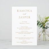 Einfaches Gold Bold Modern Wedding Menu (Stehend Vorderseite)