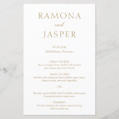 Einfaches Gold Bold Modern Wedding Menu (Vorderseite)