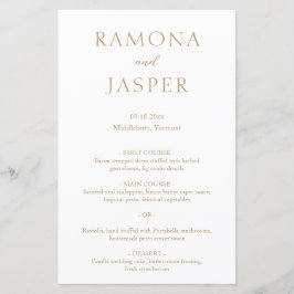 Einfaches Gold Bold Modern Wedding Menu
