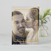 Einfaches Gold-Border-Foto vereiht Folieneinladung (Stehend vorne)