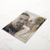Einfaches Gold-Border-Foto vereiht Folieneinladung (Gedreht)