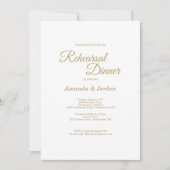 Einfaches Gold Calligraphy Probe Dinner Einladung (Vorderseite)