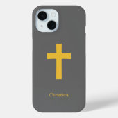 einfaches Gold Cross Black Case-Mate iPhone Hülle (Rückseite)