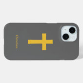einfaches Gold Cross Black Case-Mate iPhone Hülle (Rückseite (Horizontal))