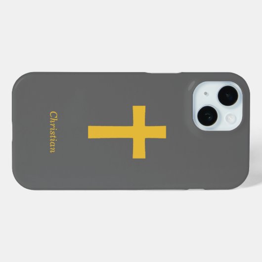 einfaches Gold Cross Black Case-Mate iPhone Hülle (Rückseite (Horizontal))