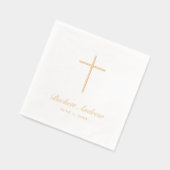 einfaches Gold Cross Skript Servietten Mit Folie (Links)
