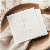 einfaches Gold Cross Skript Servietten Mit Folie