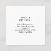 Einfaches Gold des Eukalyptus-Grün-| geometrisch Quadratische Visitenkarte (Rückseite)