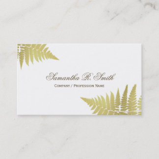 Einfaches Gold-Farn elegantes Wald-Design Visitenkarte
