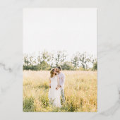 Einfaches Gold Foto Save the Date Foil Einladung (Rückseite)