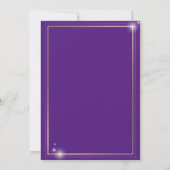 Einfaches Gold Frame Grad Cap Violet Abschluss Einladung (Rückseite)