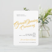 Einfaches Gold Glitzer Corporate Grand Opening Inv Einladung (Stehend Vorderseite)
