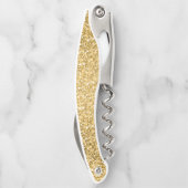 Einfaches Gold-Glitzer Kellnermesser (Rückseite)