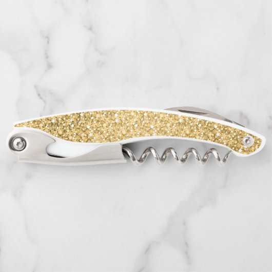 Einfaches Gold-Glitzer Kellnermesser (Vorderseite)