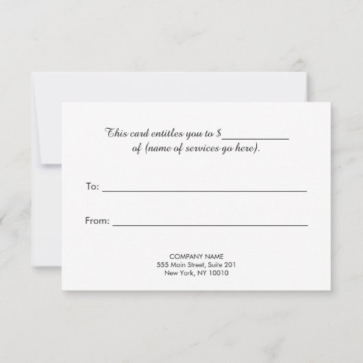 Einfaches Gold Heart Geschenk-Zertifikat (Rückseite)