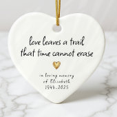 Einfaches Gold Heart in Love Memory Memorial Keramik Ornament