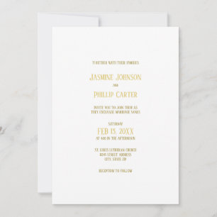 Einfaches Gold - Hochzeitseinladung Einladung