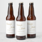 Einfaches Gold-Kalligrafie-Bierlabel Bierflaschenetikett (Flaschen)
