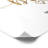 Einfaches Gold-Kalligrafie-Brautparty Willkommen Poster (Ecke)