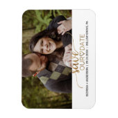 Einfaches Gold-Kalligrafie-Save the Date Foto Magnet (Vertikal)
