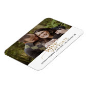 Einfaches Gold-Kalligrafie-Save the Date Foto Magnet (Linke Seite)