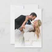 Einfaches Gold-Kalligrafie-Script-Minimalistisches Dankeskarte (Vorderseite)