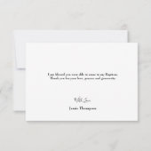 einfaches Gold-Kreuz | Baby Baptisk Danke Foto (Rückseite)