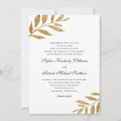 Einfaches Gold Leaf | 3 Sets Hochzeit Einladung (Vorderseite)