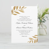 Einfaches Gold Leaf | 3 Sets Hochzeit Einladung (Stehend Vorderseite)