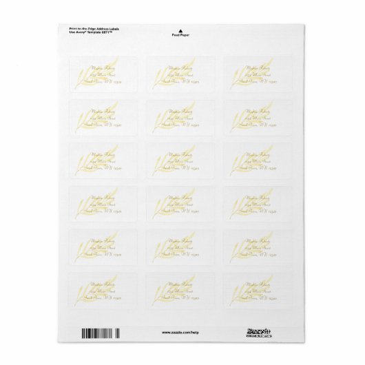 Einfaches Gold Leaf Adressaufkleber (Vorne)