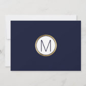 Einfaches Gold-Lined Navy Blue rettet Termine Save The Date (Rückseite)