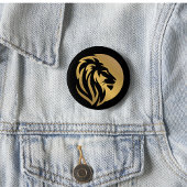 Einfaches Gold Lion Leo Logo Button