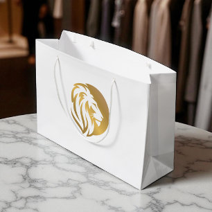 Einfaches Gold Lion Leo Logo Große Geschenktüte