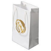 Einfaches Gold Lion Leo Logo Kleine Geschenktüte (Rückseite Schrägansicht)