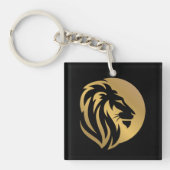 Einfaches Gold Lion Leo Logo Schlüsselanhänger (Vorderseite)