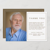 Einfaches Gold Memorial Beerdigung Beileid Foto Dankeskarte (Vorne/Hinten)