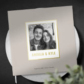 Einfaches Gold Minimalistisch Frame Wedding Foto Gästebuch
