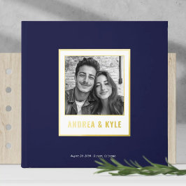 Einfaches Gold Minimalistisch Frame Wedding Foto Gästebuch
