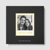 Einfaches Gold Minimalistisch Frame Wedding Foto Gästebuch (Vorderseite)