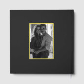 Einfaches Gold Minimalistisch Frame Wedding Foto Gästebuch (Rückseite)