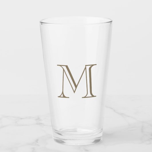 Einfaches Gold-Monogramm Glas (Vorderseite)