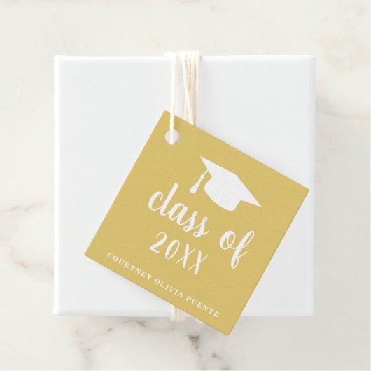 Einfaches Gold Mortar Board Moderner Abschluss Geschenkanhänger (Beispiel)