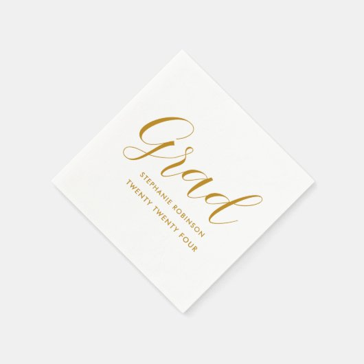 Einfaches Gold Script-Abschluss Serviette (Ecke)