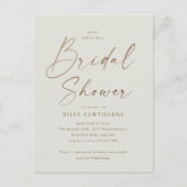 Einfaches Gold Script-Brautparty Postkarte (Vorderseite)