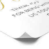 Einfaches Gold Script-Geschenk-Table-Sign Poster (Ecke)