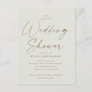 Einfaches Gold Script-Polterabend Postkarte